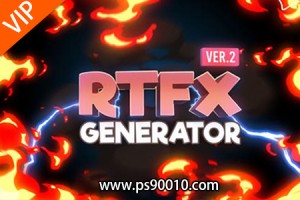 RTFX Generator V2.2  1000多种卡通手绘雷电爆炸能量火焰烟雾流体动漫MG动画元素AE脚本