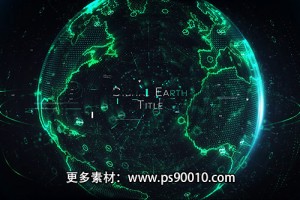 AE模板-未来科技感风格数字地球标题logo展示模板